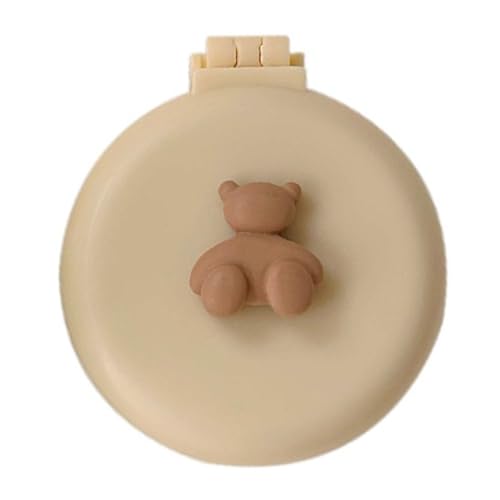 Mumusuki Mini Mirror Hair Brush for Purse, Round Travel Hair Brush with Mirror Portable Foldable Pocket Hair Comb for Women and Girls Gift