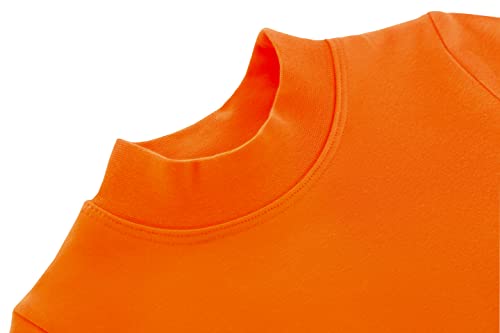 Image of Lilax Girls' Basic Long Sleeve Mock Turtleneck Cotton T-Shirt