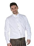 Almbock Trachten Hemd Herren weiß | Trachtenhemd mit Stehkragen aus Baumwolle, fürs Oktoberfest, Langarm | traditionelles Trachtenhemd verfügbar in Gr. S-XXXL