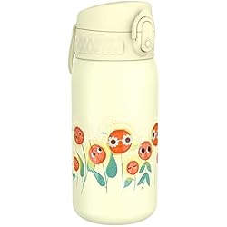 Ion8 Acero Inoxidable Botella Agua, Sin Fugas, 400ml, Girasoles