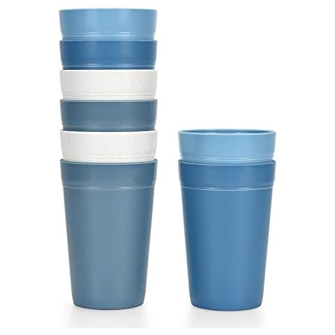Homestockplus 16 Oz Tumbler Cups,Unbreakable Drinking Cups Microwave and Dishwasher Safe BPA Free Reusable Cup【Set of 8】 Cover