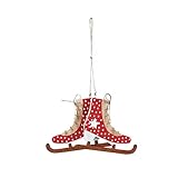 chalet station ski gerardmer PATINS à GLACE bois & métal suspension décoration SPORTS d'HIVER montagne CHALET 17x13cm