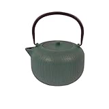 Contenance : 1000 ml. Point-Virgule théière nervurée en fonte 1L avec revêtement émaillé intérieur Forest Green