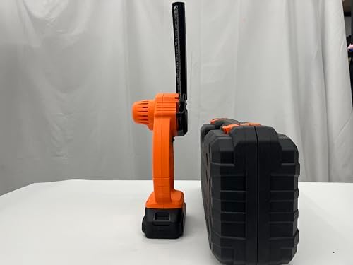 XIAZIR Przenośna piła łańcuchowa 6" 21 V, dwa źródła prądu, europejska ładowarka, z ładowarką, akumulatorem, kluczem płaskim, nadaje się do ogrodu