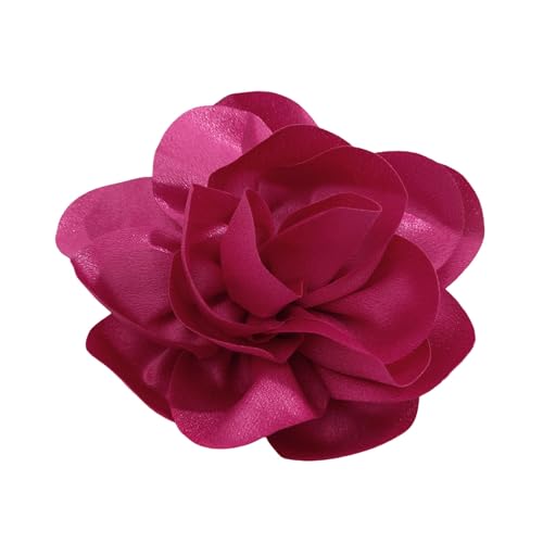 pofluany Broche de ramillete de tela para mujer, con forma de flor, antideslizante, para abrigos, sombreros, bufandas, vestidos, decoración de ropa, graduación, fiesta, joyería, color rojo rosa