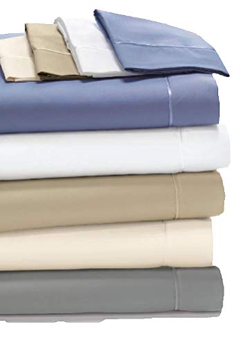Degree 3 Dreamfit 100% Pima Cotton Sheet Set Made in The USA (White, Split King)