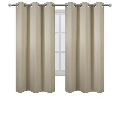 Image of LEMOMO Beige Thermal Blackout Curtains /42 x 63 Inch /Set of 2 Panels Room Darkening Curtains for Bedroom