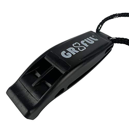 gr8ful® Fischietto per sport di emergenza per adulti e bambini, ideale per corse caduta, orienteering, boy scout, escursionismo, sopravvivenzaesploratore e spedizione D of E | con cordino, in