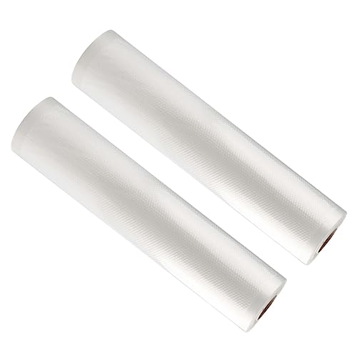 OUNONA 2 Rolls Transparent Vacuum Sealer Bags Freezer Storage Bags for Food Preservation Space Saving Design Compatible with Suction Machines