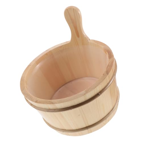 Didiseaon Seau de Sauna Massif avec Doublure et Louche Ensemble Seau et Cuillère pour Bain de Vapeur et Jardin et Facile à Nettoyer