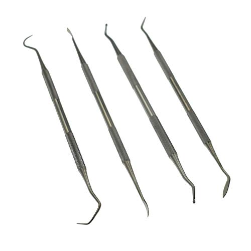 Motanar Gun Cleaning Brush & Pick Kit-Double Ended Brass Copper Nylon Steel Brush & Metal Picks Set (4 PCS)