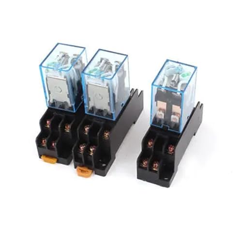 Relais électromagnétique 12V 8 broches DPDT avec témoin LED vert pour diagnostic rapide x3
