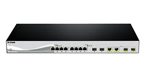 Image of D-Link Ethernet Switch, 10 12 Port Gigabit Managed Web Smart Switch w / 2 RJ45 SFP+ Combo Ports Network Internet (DXS-1210-12SC), Black /Gray