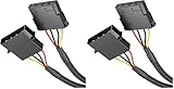 Gaine nylon, couleur : noire KabelDirekt – 60cm câble de rallonge Molex 4 broches (Lot de 2)