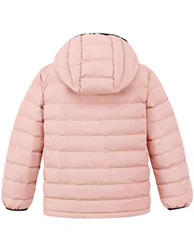 Wantdo Little Kids Girl's Lightweight Puffer Jacket Winter Puffer Coat Water Resistant Hooded Outerwear Pink 8 #TOP1