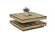 Hela Tische, Funktionscouchtisch Wohnzimmertisch Ben, Quadratisch, Holzwerkstoff melaminbeschichtet, Tischplatte drehbar 360°, Evoke Eiche, 78 x 78 x 34cm