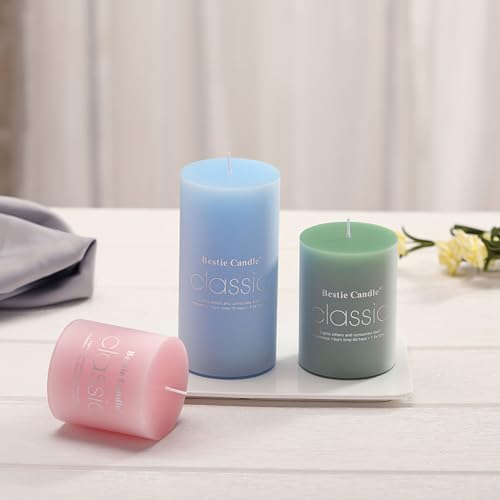 ALLAVA-Candele-pilastro-blu-candele-con-profumo-corona-dellAvvento-diametro-5-cm-altezza-10755-cm-set-da-3-pezzi-lunghezza-durata-37-ore-profumo-oceano