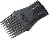 Black Universal Hair Styling Nozzle - Fashionable Blow Comb Attachment for Straightening, Detangling Fine, Curly, Natural Hair