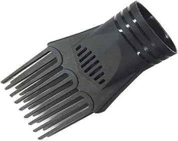 Black Universal Hair Styling Nozzle - Fashionable Blow Comb Attachment for Straightening, Detangling Fine, Curly, Natural Hair