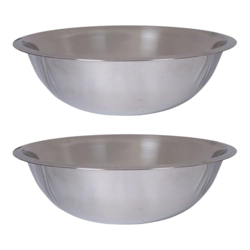 Image of KMW Stainless Steel Mixing Bowl Regular 5 Qt (4.75 litres) | with Comfortable Grip | Stainless Steel Build (Set of 2 Bowls)