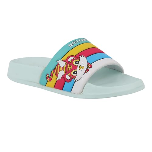 Image of WELCOME Unisex-Child Kids Flip-Flop Soft Comfortable Indoor & Outdoor Slippers Stylish Non-Slip Slide Home Casual Chappals For Boys & Girls