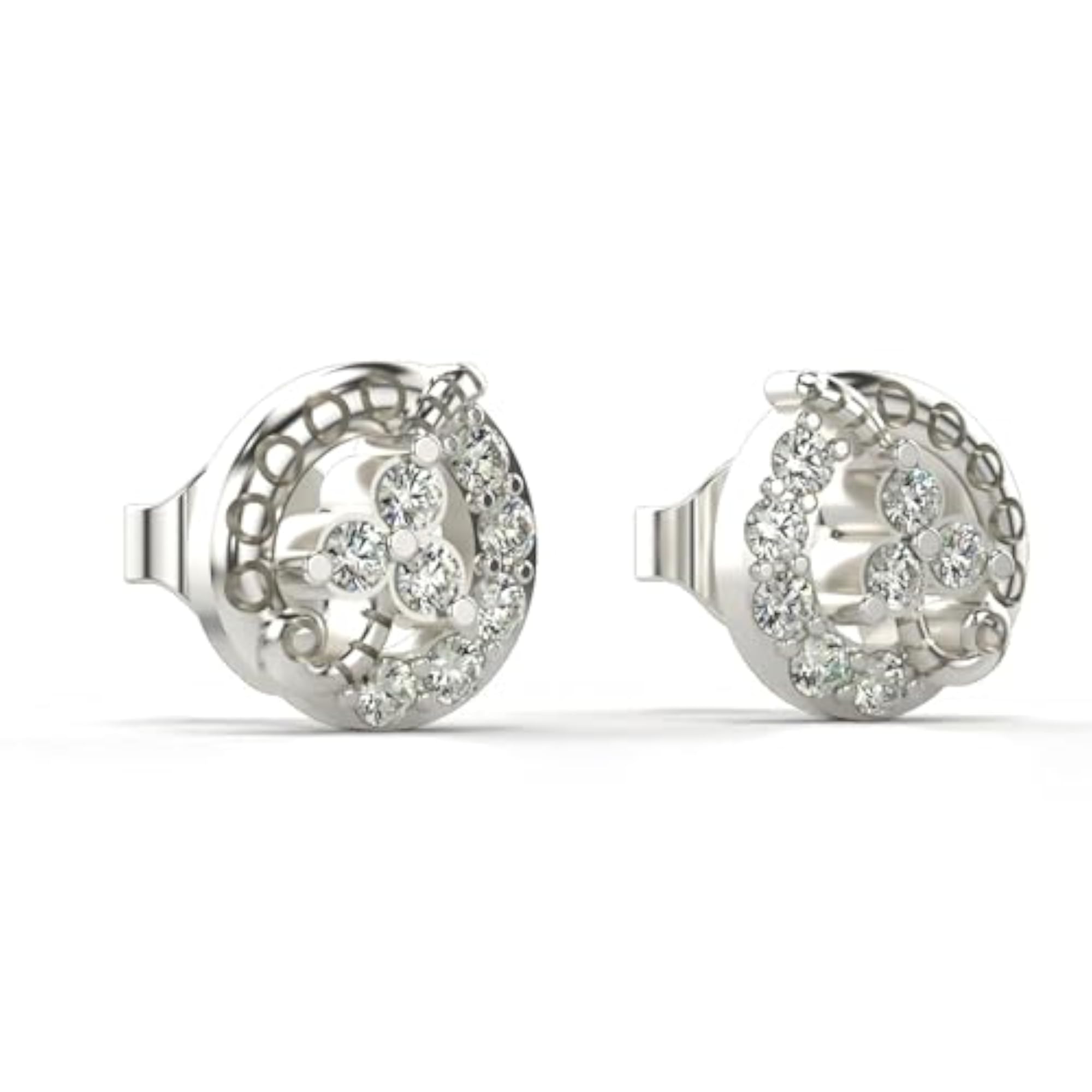 Women's Sterling Silver & Lab Grown Diamond 0.35cts Earrings, Elegant