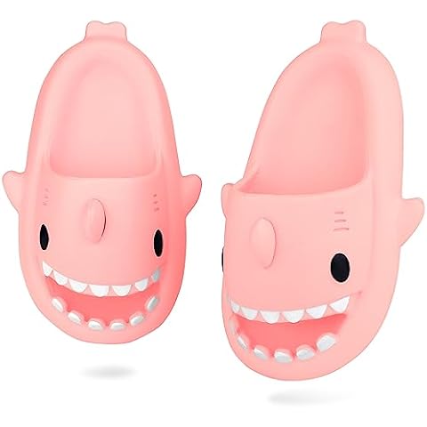 ydscsci Kids Shark Sliders Boys Girls Comfy Soft Cloud Slippers Beach Pool Shower Antislip Sandals Pink Size 13/13.5 UK Child Cover
