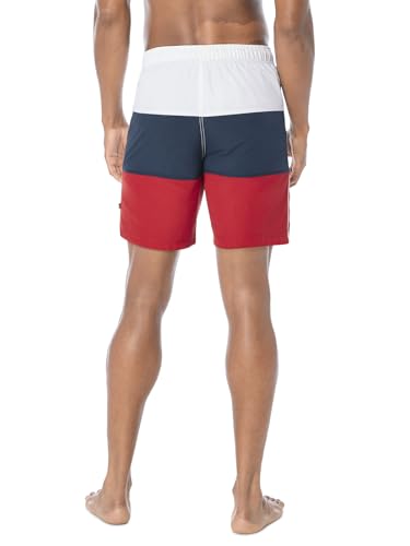 Nautica Men's Standard Quick Dry Classic Logo Tri-Block Series Swim Trunk4