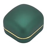 EIMSOAH Caja de Anillo LED Romántica con Forro de Terciopelo Brillante para Aniversario de Boda, Lujosa Caja de Regalo de Joyería para Mujeres y Hombres (verde oscuro)
