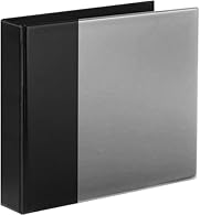 Large CD/DVD storage binder in smart black/silver Durable vinyl cover with wipe-clean finish 3 sturdy silver D-rings for secure page holding Includes 15 refills - holds up to 120 discs Ideal for organising music, films, data discs, and backups