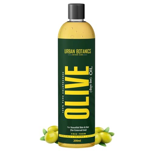 UrbanBotanics Pure Cold Pressed Olive Oil For Hair and Skin, 250ml