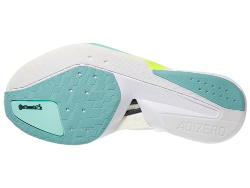 Image of Adidas, Womens, Adizero Boston 13 Running Shoes, Semi Flash Aqua /Zero Metallic /Lucid Lemon, 6.5, B - Medium