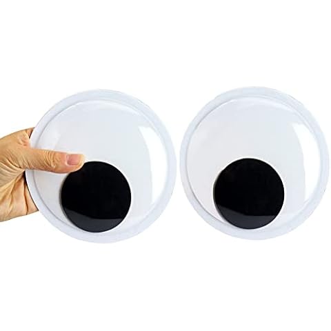 5.9 Inches Giant Wiggle Eyes with Self Adhesive, Black White Googly Eyes for DIY Crafts Christmas Tree Decoration Cover