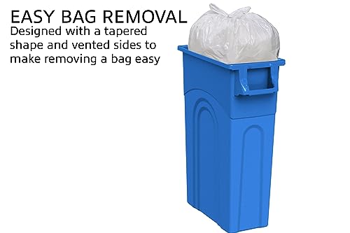 United-Solutions-Highboy-Recycling-Bin-23-Gallon-Space-Saving-Slim-Profile-and-Easy-Bag-Removal-Indoor-or-Outdoor-Use-Integrated-Handles-for-Easy-Carrying-Recycle-Blue-Pack-of-4 United Solutions Highboy Recycling Bin 23 Gallon Space Saving Slim Profile and Easy Bag Removal Indoor or Outdoor Use Integrated Handles for Easy Carrying Recycle Blue Pack of 4