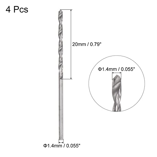 Uxcell A22021800UX0527 Solid Carbide Drill Bits, 1.4Mm C2/K20 Tungsten Carbide Jobber Drill Bits Straight Shank Drilling Tool thumb #1