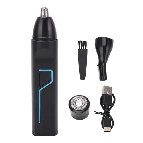 Saluaqui Kit de Recortador de Cabello 3 en 1 para Hombres, Recargable, Inalámbrico, para Nariz, Cejas, Cortapelos con 3 Cabezales Intercambiables, Cuchillas de Acero Inoxidable para Aseo