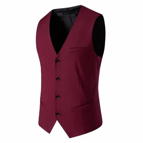 Men's Suit Vest Solid Color V-Neck Slim Sleeveless Wedding Business Casual Formal Vest2