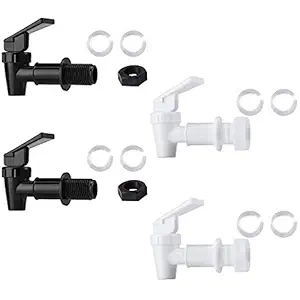 HUI NING BPA Free Plastic Water Spigot, Replacement Cooler Water Faucet for Countertop,Household Water Bucket, Water Cooler Filtration Systems Water Pitcher Water Jug Dispenser( 2 Black and 2 White )