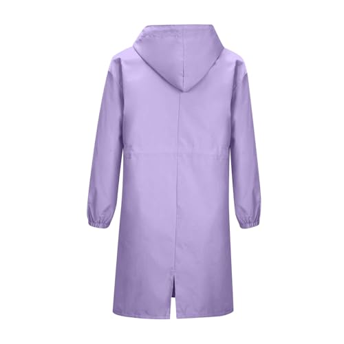 UOFOCO Womens Anorak Rain Coat with Hood Waterproof Plus Size Long Rain Jacket Trench Coat Windbreaker for Women4