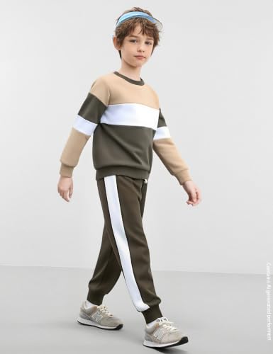 Image of mkodopy Boys Clothes Hoodie Sweatsuits Tops and Pants Boys Fall Winter Outfits Boy Clothing Set