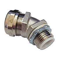 1/2" Nickel Plated Brass Compact NPT 45° Fitting, 10 Piece Pack