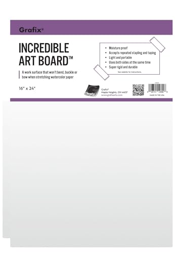 Tableau aquarelle blanc Grafix double face stable de 16x24cm