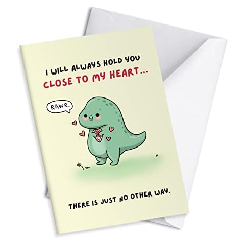 Funny Mother's Day Card / Birthday Card For Mom / Anniversary Card (I Will Always Hold You Close To My Heart (T-Rex)) Cover