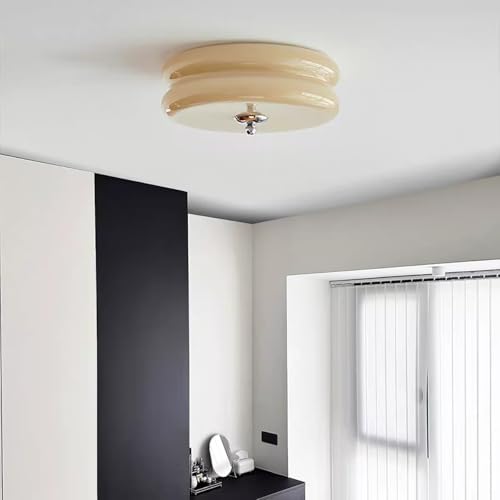 Plafonnier crème français médiéval en verre pour une ambiance douce et poétique dans la chambre