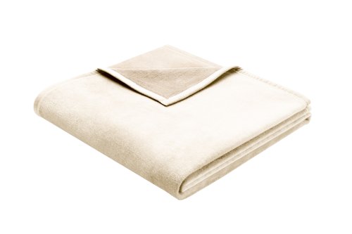 Bocasa Biederlack Coperta/Plaid, Bianco (Natural)