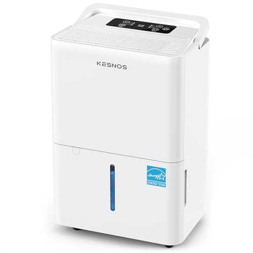 Kesnos 2,500 Sq. Ft. Energy Star 2025 Dehumidifier for Home & Basement, Ideal for Bedroom with Ultra Quiet 36 dB, 0.39-Gallon Water Tank with Drain Hose, 4 Pre-Set Modes, Auto Defrost, Timer by Kesnos - Used condition - US$119.87