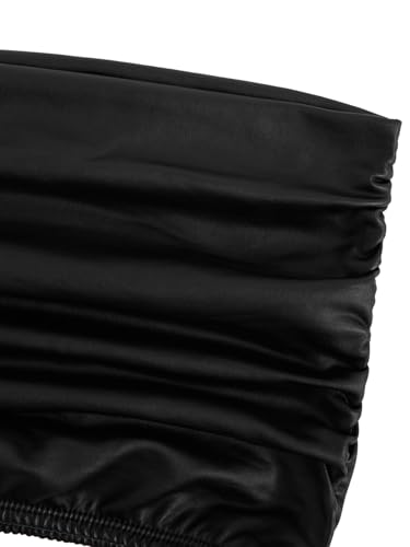Image of Floerns Girl's Basic Sleeveless Bandeau Kids Strapless Ruched Tube Tops
