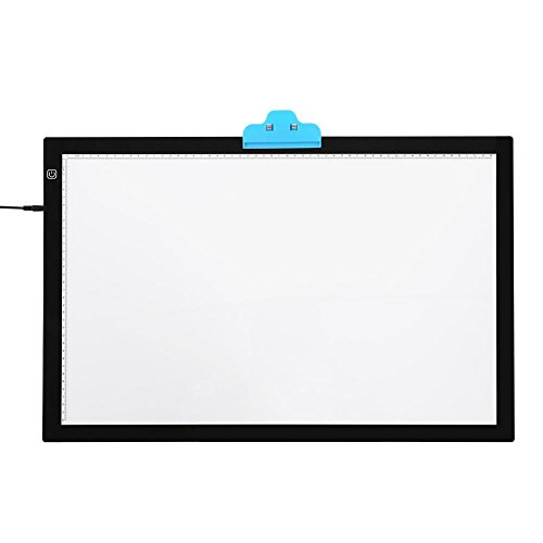 SOULONG Lichttablet met led, 3 helderheidsniveaus, verstelbaar, A2/A3/A4, ultradun, verlicht, draagbaar, met touchscreen, USB, voor tekeningen, architectuur, kalligrafie