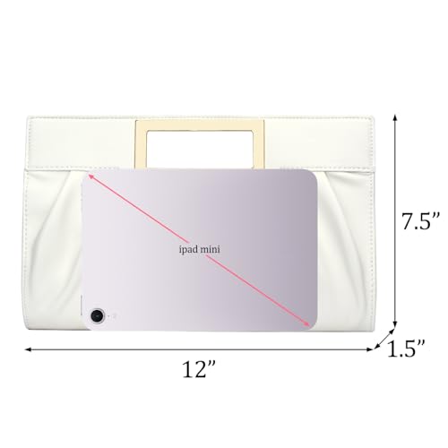 Image of KKXIU Women Clutch Purse Elegant Pleated Evening Bag for Wedding Prom Bridal with Chain Strap