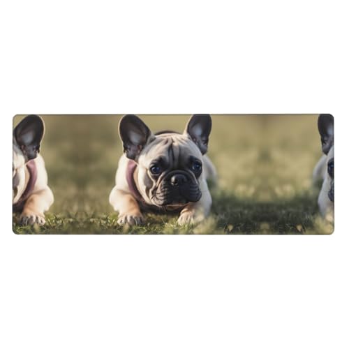 Tapis de souris bouledogue français XXL tapis de bureau en caoutchouc